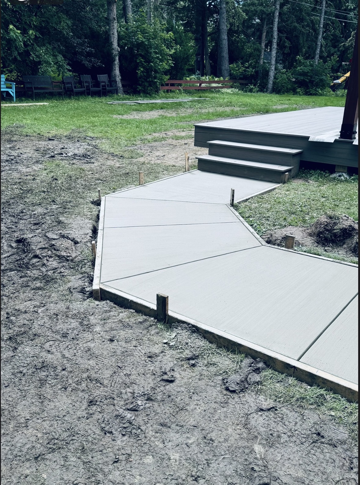 Walkway to backyard deck