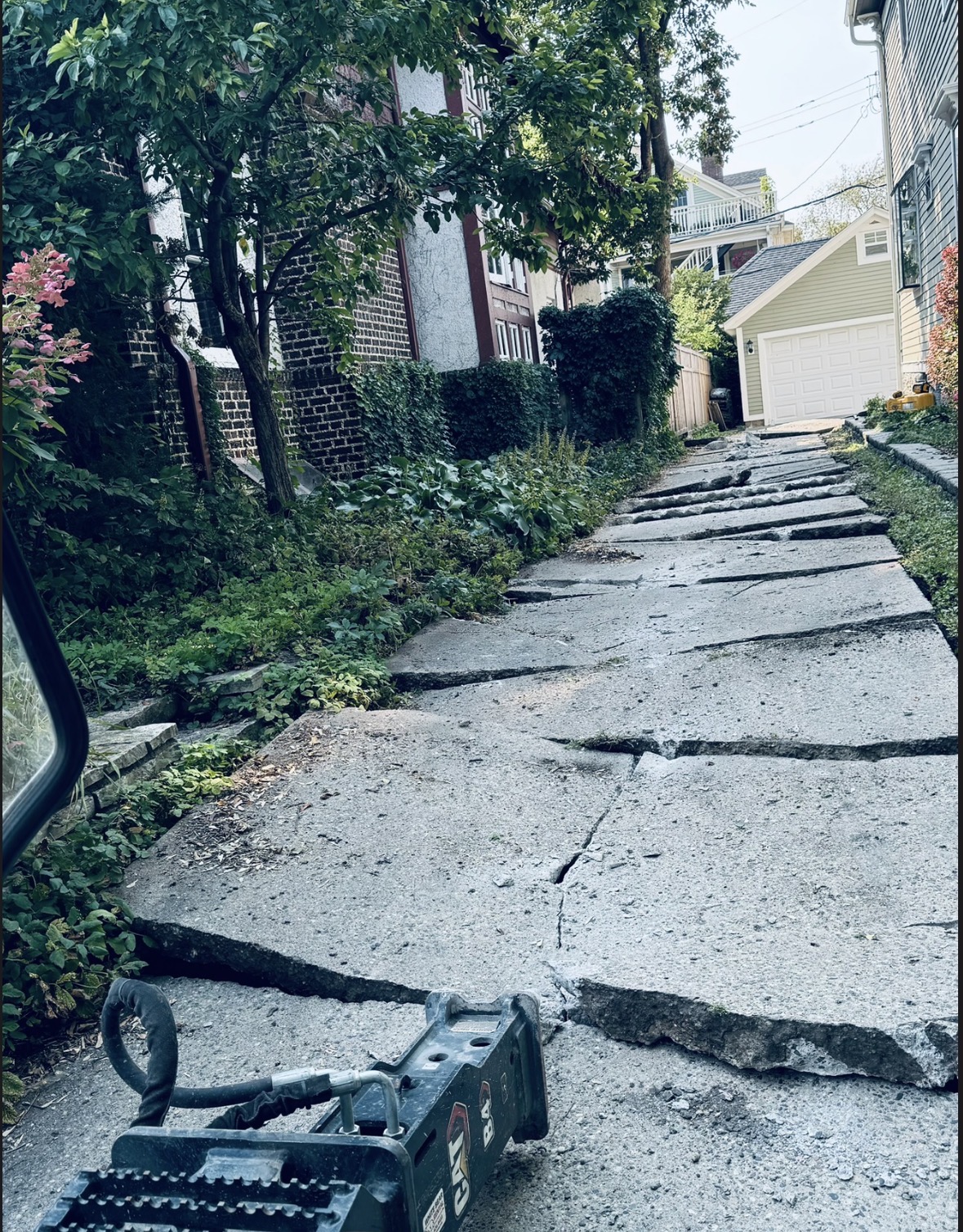 Tearing out old driveway
